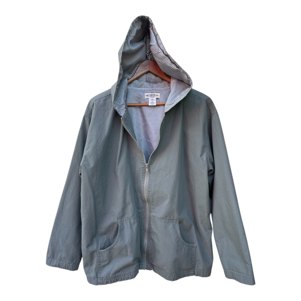 Cherokee Women's Hooded Olive Green Lightweight Jacket with Front Pocket Sz M